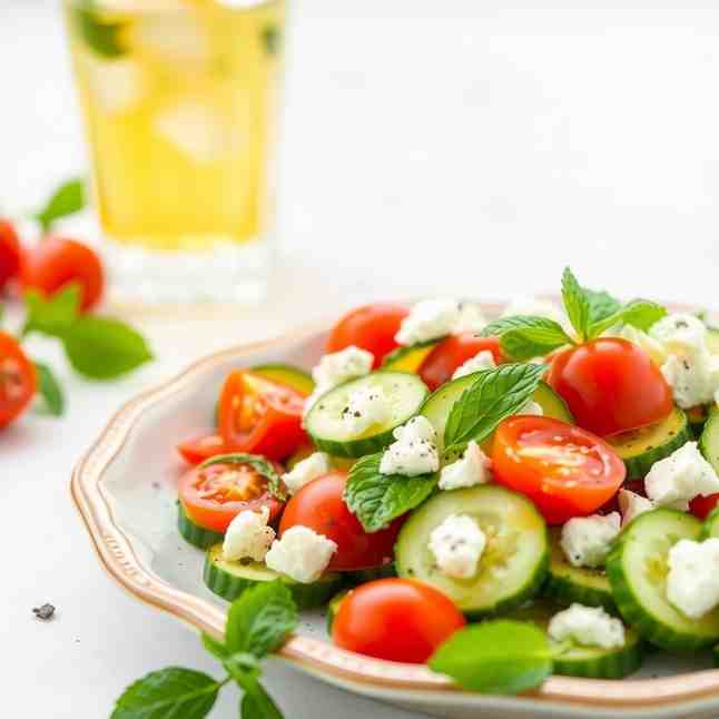 Fresh Cucumber Tomato Feta Salad Recipe